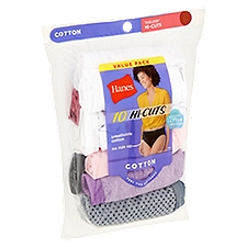 Hanes Cotton Tagless Hi-Cuts Value Pack, Size 7, 10 count