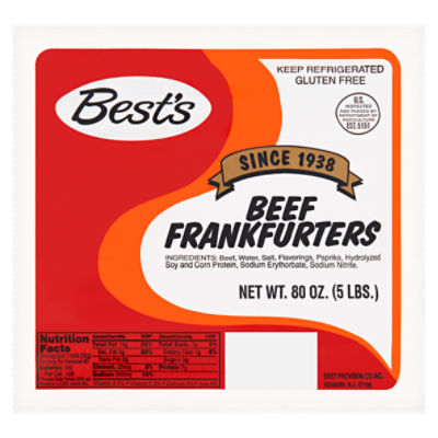 Best's Beef Frankfurters, 80 oz ShopRite