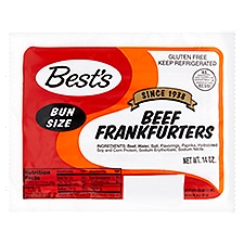 Best's Frankfurters, Bun Size Beef, 14 Ounce