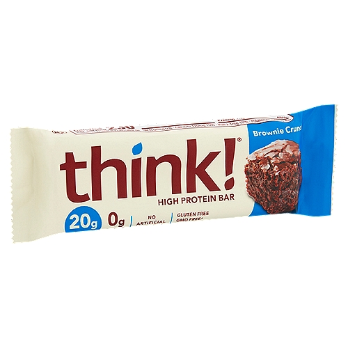 Think! Brownie Crunch High Protein Bar, 2.1 oz
GMO Free*
*All ingredients have been produced without genetic engineering.