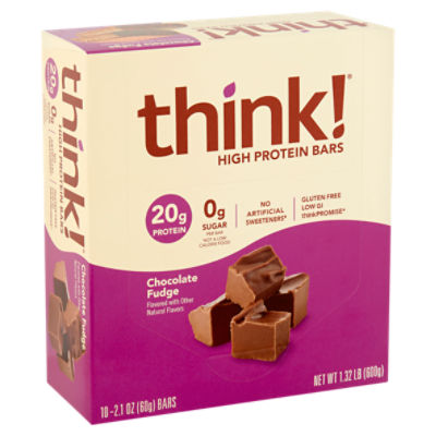Think! Chocolate Fudge High Protein Bars, 2.1 oz, 10 count