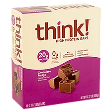 Think! Chocolate Fudge, High Protein Bars, 10 Each