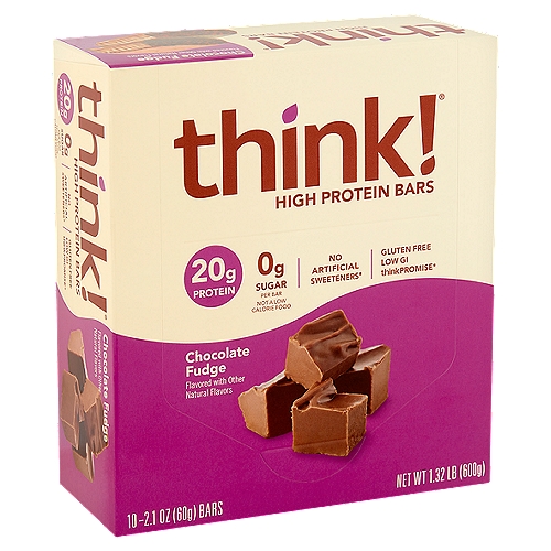 Think! Chocolate Fudge High Protein Bars, 2.1 oz, 10 count