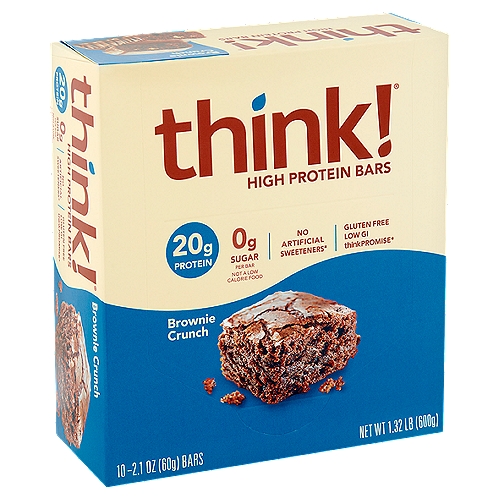 Think! Brownie Crunch High Protein Bars, 2.1 oz, 10 count