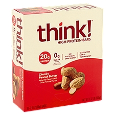 Think! Chunky Peanut Butter High Protein Bars, 2.1 oz, 10 count