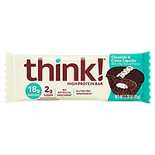 think! High Protein Chocolate & Crème Cupcake Bar, 2.29 oz