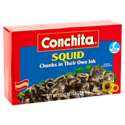 Conchita Squid Chunks in Their Own Ink, 4 oz