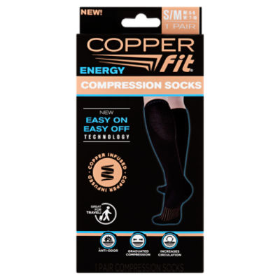Copper Fit Energy Compression Socks, S/M, 1 pair - ShopRite