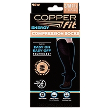 Copper Fit Energy Compression Socks, S/M, 1 pair, 1 Each