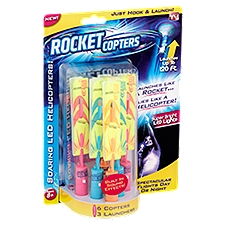 Rocket Copters Ages 8+, Soaring LED Helicopters, 1 Each