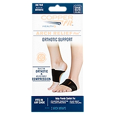 Copper Fit Arch Relief Plus Orthotic Support Unisex Arch Wraps, one pair