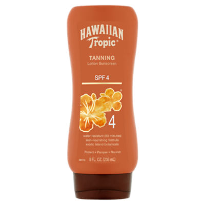 Hawaiian Tropic Tanning Lotion Sunscreen, SPF 4, 8 fl oz