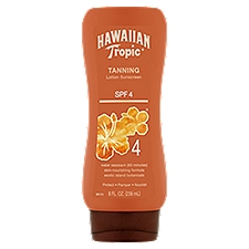 Hawaiian Tropic Tanning Lotion Sunscreen, SPF 4, 8 fl oz