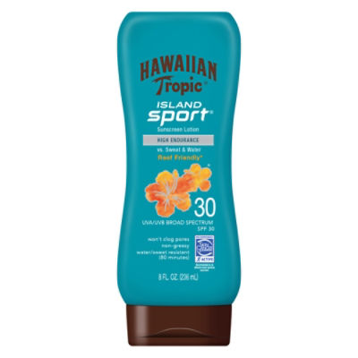 Hawaiian Tropic Island Sport Lotion Sunscreen  SPF 30, 8 oz.