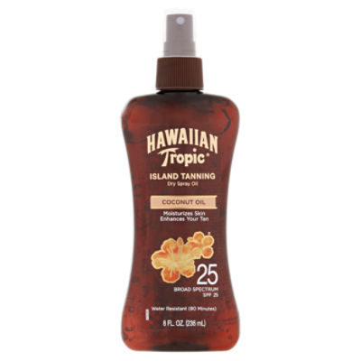 Hawaiian Tropic Island Tanning Coconut Oil Broad Spectrum Dry Spray Oil, SPF 25, 8 fl oz