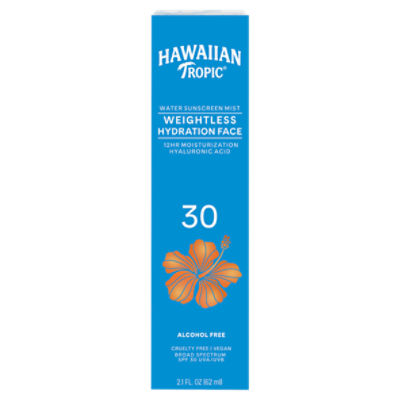 Hawaiian Tropic Weightless Hydration Water Mist Sunscreen Face, 2.1 oz