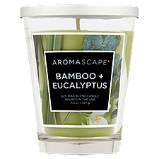 Aromascape Bamboo + Eucalyptus Soy Wax Blend Candle, 11.5 oz, 11.5 Ounce