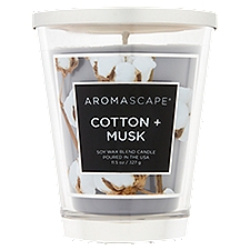 Aromascape Cotton + Musk Soy Wax Blend Candle, 11.5 oz