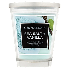 Aromascape Sea Salt + Vanilla Soy Wax Blend Candle, 11.5 oz, 11.5 Ounce