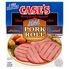Case's Hickory Smoked Mild Pork Roll, 4 count, 6 ozs