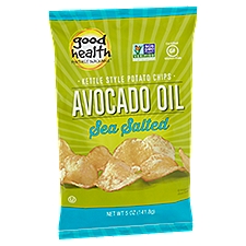 Good Health Avocado Oil Sea Salted Kettle Style, Potato Chips, 5 Ounce