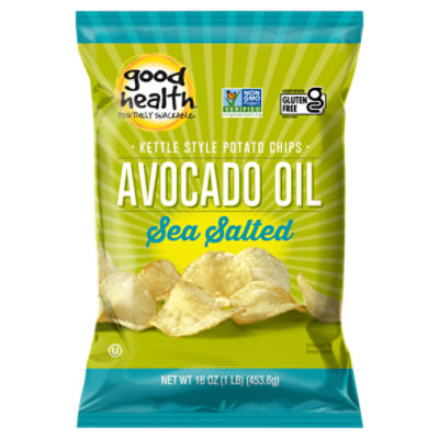 16 oz Good Health Avocado Oil Sea Salted Kettle Style Potato Chips, 16 Ounce