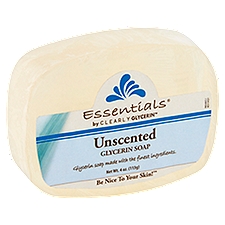 Essentials Clearly Glycerin Unscented, Glycerin Soap, 4 Ounce