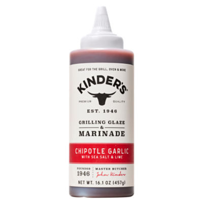 Kinder's Chipotle Garlic with Sea Salt & Lime Grilling Glaze & Marinade, 16.1 oz