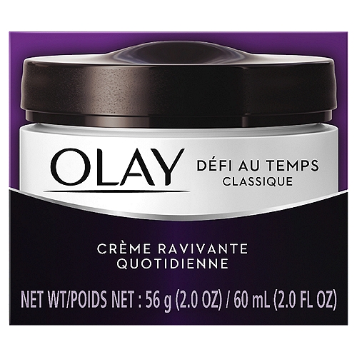 Olay Age Defying Classic Daily Renewal Cream, 2.0 oz
Renew skin's surface and replenish moisture with Olay Age Defying Classic Daily Renewal Cream. It's formulated with Vitamin E and Beta-Hydroxy Acid to renew dull surface skin. This non-greasy and oil-free facial moisturizer deeply hydrates without clogging pores, revealing a smooth complexion. We guarantee you'll love your OLAY product! If you are not satisfied, we'll give you your money back via a prepaid card. Must submit within 60 days of purchase. Call toll-free 1-855-845-9797 or visit olay.com/guarantee.