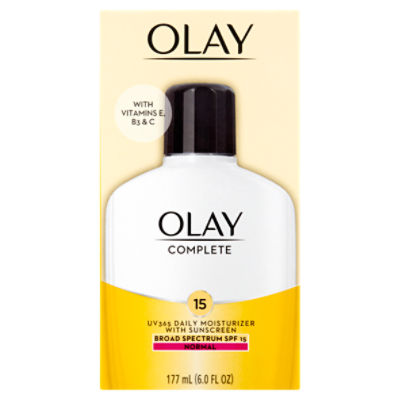 Olay Complete Broad Spectrum Normal UV365 Daily Moisturizer with Sunscreen, SPF 15, 6.0 fl oz