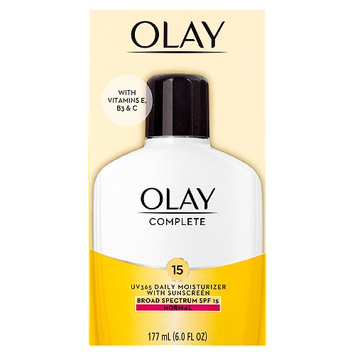 Olay Complete Broad Spectrum Normal UV365 Daily Moisturizer with Sunscreen, SPF 15, 6.0 fl oz
