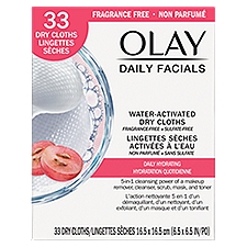 Olay Daily Facials Water-Activated, Dry Cloths, 33 Each