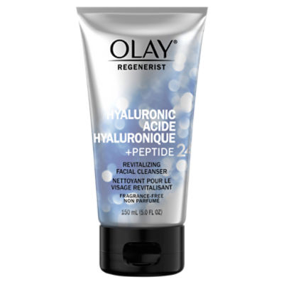 Olay Regenerist Hyaluronic +Peptide 24 Revitalizing Facial Cleanser, 5.0 fl oz