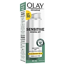 Olay Sensitive Broad Spectrum Mineral Sunscreen with Colloidal Oatmeal, SPF 30, 1.7 fl oz