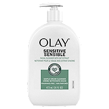 Olay Sensitive Facial Gentle Cream Cleanser with Oat Extract, 16 fl oz