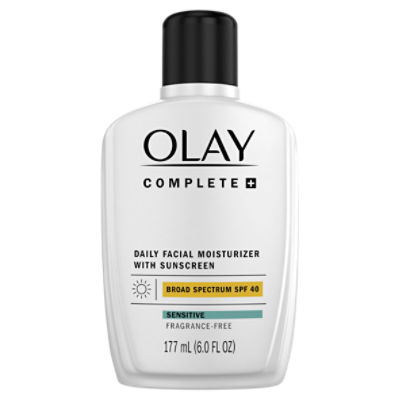 Olay Complete + Sensitive Broad Spectrum Daily Facial Moisturizer with Sunscreen, SPF 40, 6.0 fl oz