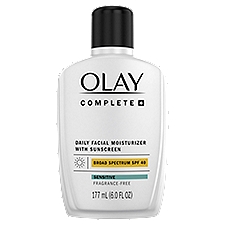 Olay Complete + Sensitive Broad Spectrum Daily Facial Moisturizer with Sunscreen, SPF 40, 6.0 fl oz