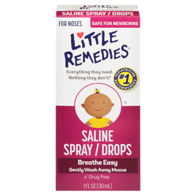 Little Remedies Saline Spray / Drops for Noses, 1 fl oz