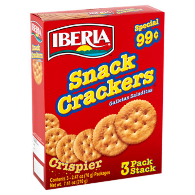 Iberia Crispier Snack Crackers, 2.47 oz, 3 count