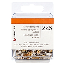 Singer Assorted Safety Pins, 225 count