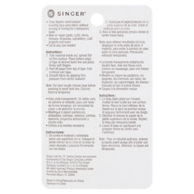 Singer Instant Hem Double-sided Tape, 3/4 19mm X 5 Yards 4.5 Meters, Clothes  Repair, Stitching, Fix Apparel. 