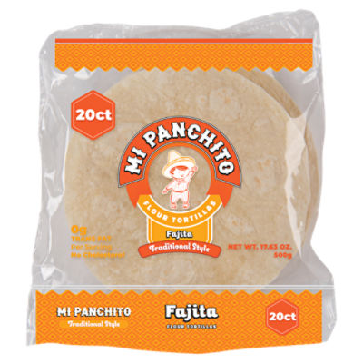 Mi Panchito Traditional Style Fajita Flour Tortillas, 20 count, 17.63 oz