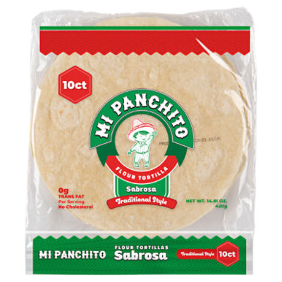 Mi Panchito Traditional Style Sabrosa 8" Flour Tortilla, 10 count, 14.81 oz