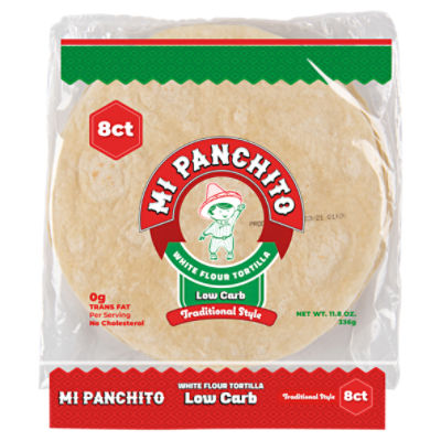 Mi Panchito Traditional Style Low Carb White Flour Tortilla, 8 count, 11.8 oz