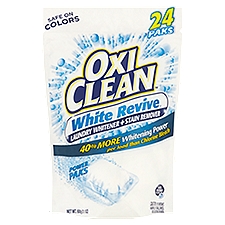 OxiClean White Revive Laundry Whitener + Stain Remover Power Paks, 24 count, 21.1 oz