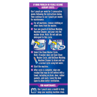 Oxi Clean Washing Machine Cleaner, with Odor Blasters - 4 pouches, 11.28 oz