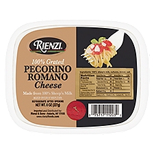 Rienzi 100% Grated Pecorino Romano Cheese, 8 oz