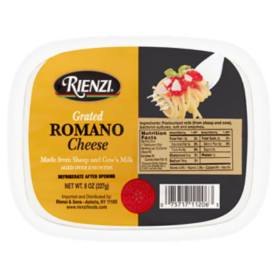 Rienzi Grated Romano Cheese Cup, 8 oz