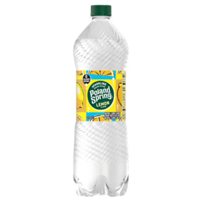 Poland Spring Sparkling Water, Lively Lemon, 33.8 oz. Bottle