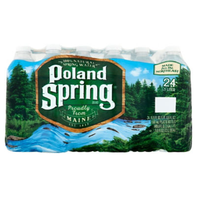 Poland Spring Brand 100% Natural Spring Water, 16.9 oz Plastic Bottles  (Pack of 24)